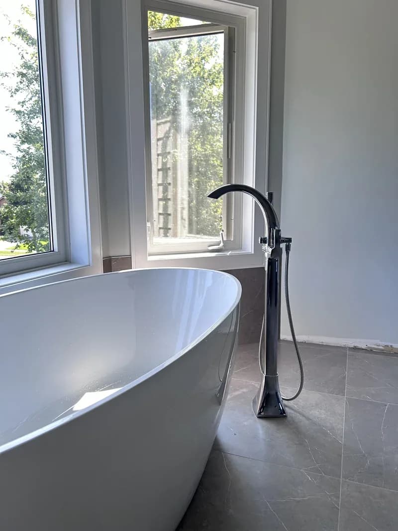 Finished bathroom renovation project by NV Renovation