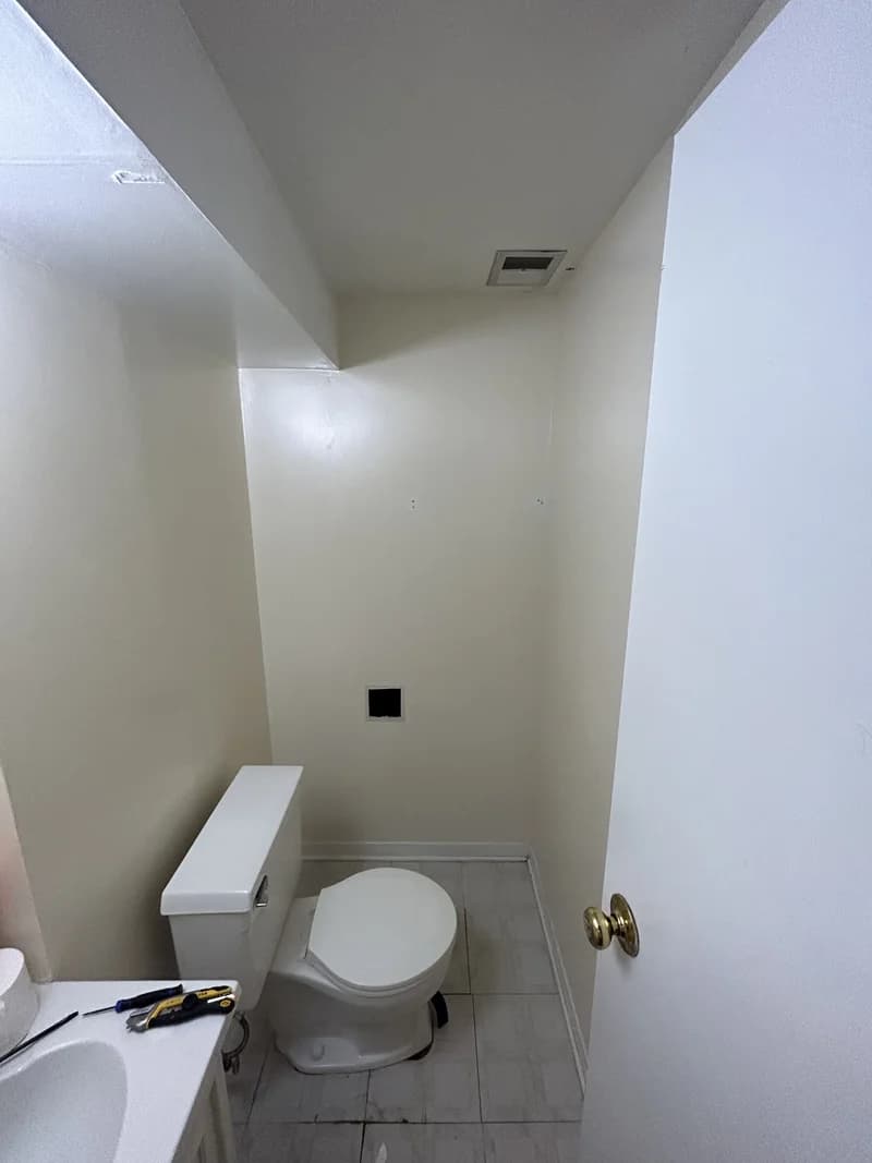 Basement washroom before expansion on Hawthorne Rd London Ontario